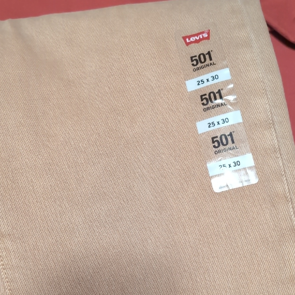 NWT Levi's 501 Original Straight Leg Jeans in Tan - Picture 4 of 5